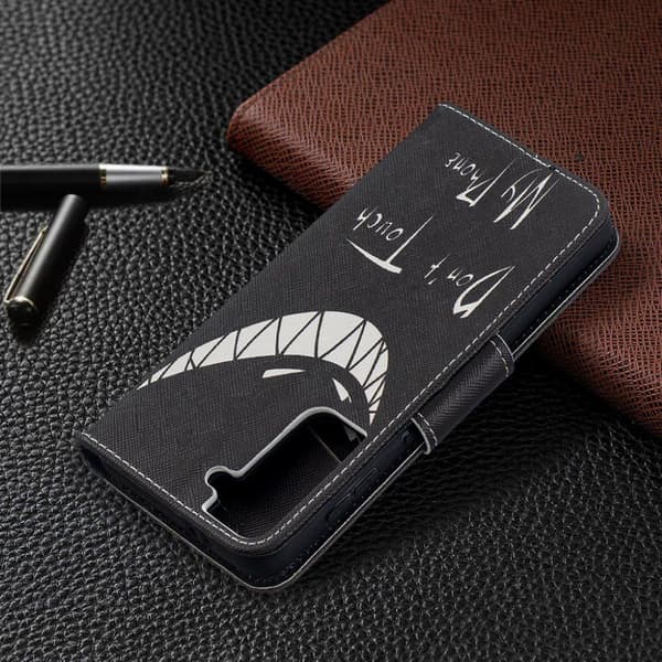 Wonderland Samsung Galaxy S21 Flippetui - Teeth Black