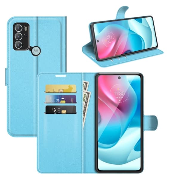 Classic Motorola Moto G60s Flip Etui - Blå Blue