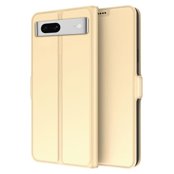 Glatt og tynt premium PU-skinnetui for Google Pixel 7 - Gull Gold