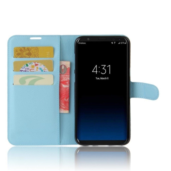 Samsung Galaxy S8 stilfuldt læder-etui - Lyseblå Blue