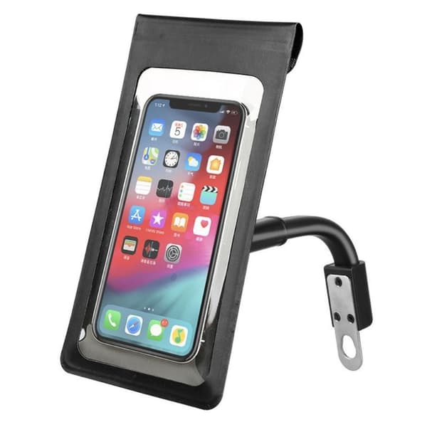 Universal vandtæt holder til cykeltelefoner med berøringsskærm - Sort / Sort Black