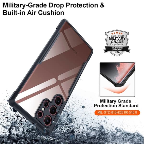Stødsikkert Samsung Galaxy S21 Ultra 5G hybridcover - Sort Black
