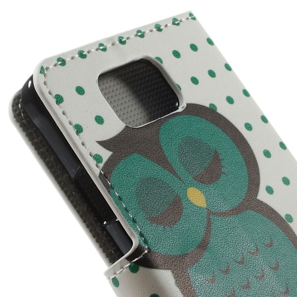 Moberg (Sovende Ugle) Samsung Galaxy Alpha Læder Flip Etui Green