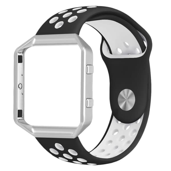 Fitbit Blaze kaksivärinen silikonikellonauha - Musta / Musta White