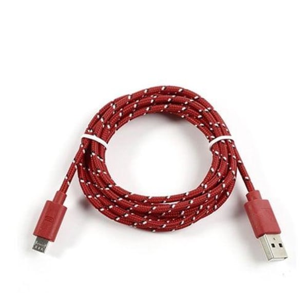 Universel 2m Micro USB Kabel til Android Smartphones - Röd Röd