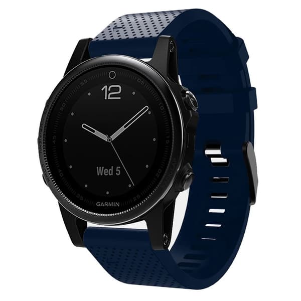 Garmin Fenix 5S Plus snyggt klockarmband i silikon - Mörkblå Blå