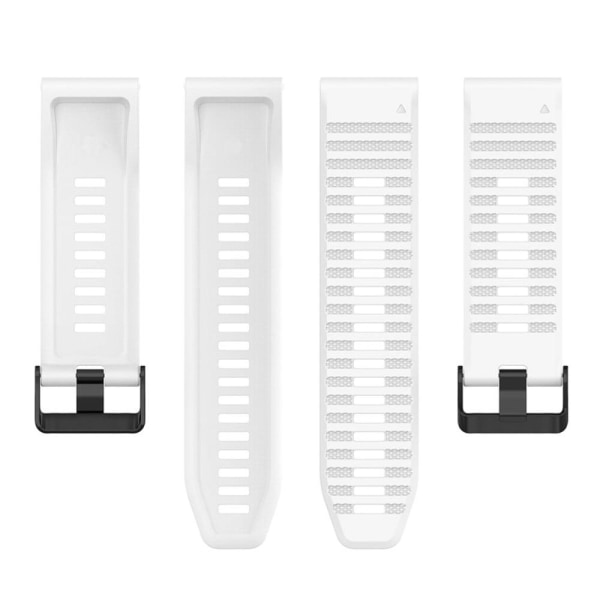 26mm breathable silicone watch strap for Garmin watch - White Vit