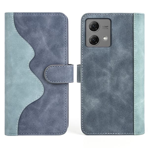 Tofarget lærdeksel for Motorola Moto G84 - Blå Blue
