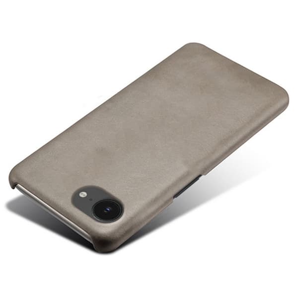 16e Case vasikka tekstuuri Vegaaninahka Hard PC Suojaava puhelimen kansi - Harmaa Silver grey