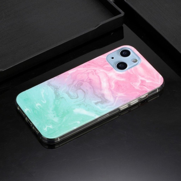 Marble design iPhone 13 cover - Pink / Grøn Multicolor