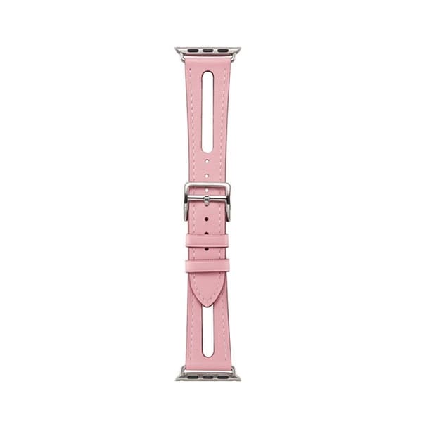Apple Watch Series 5 44mm læder Læder Urrem - Lyserød Pink