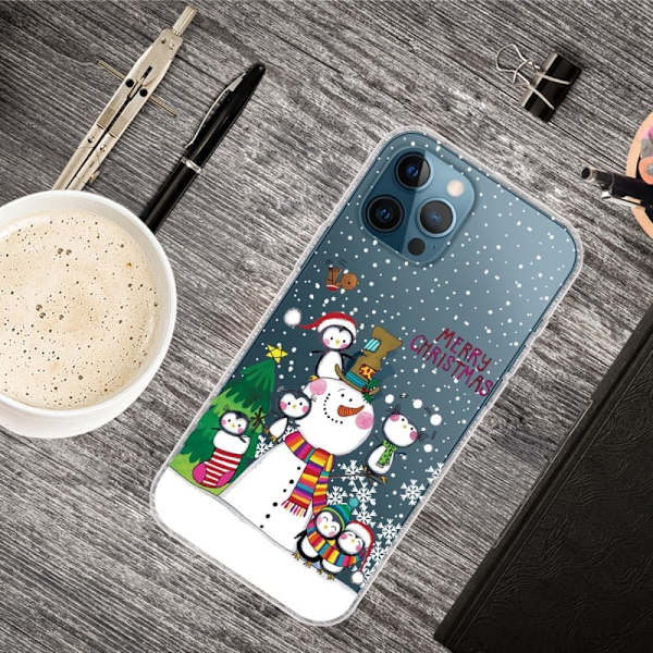 Joulu iPhone 14 Pro tapauksessa - Pingviini Perhe Multicolor