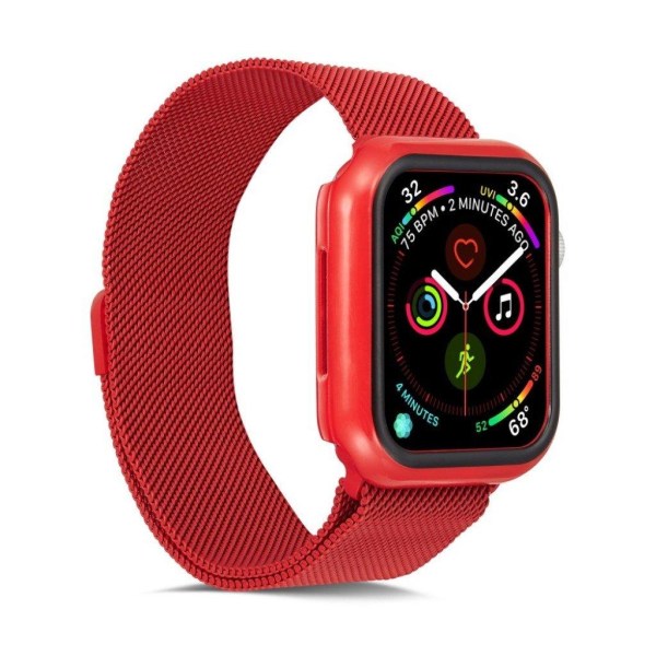 Apple Watch Series 3/2/1 38mm kestävä kiiltävä kehys - Punainen Red