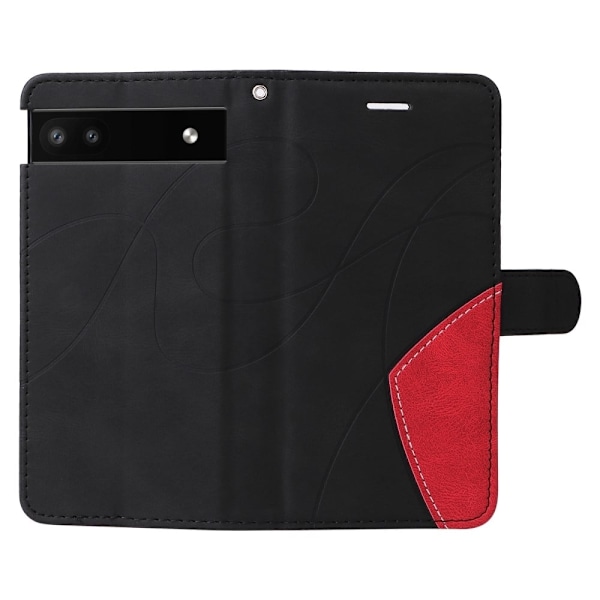 Tekstureret Google Pixel 6a læderetui med rem - Sort Black