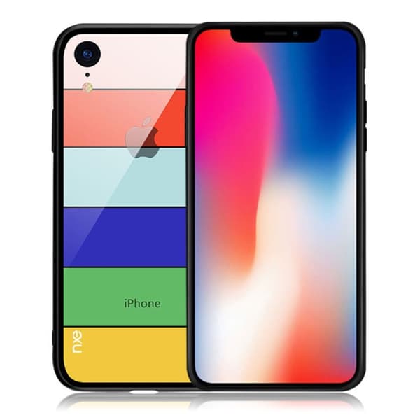 NXE iPhone Xr kombi etui med stribet mønster - Style A Multicolor