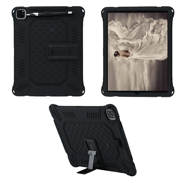 iPad Pro 12.9 (2021) / (2020) / (2018) silikonisuojus hihnalla - Musta Black