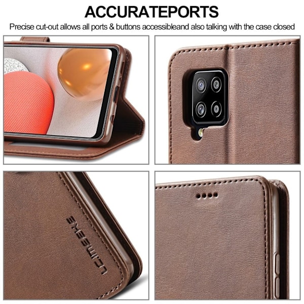 LC.Imeeke läder Samsung Galaxy A42 5G fodral - Brun Brun