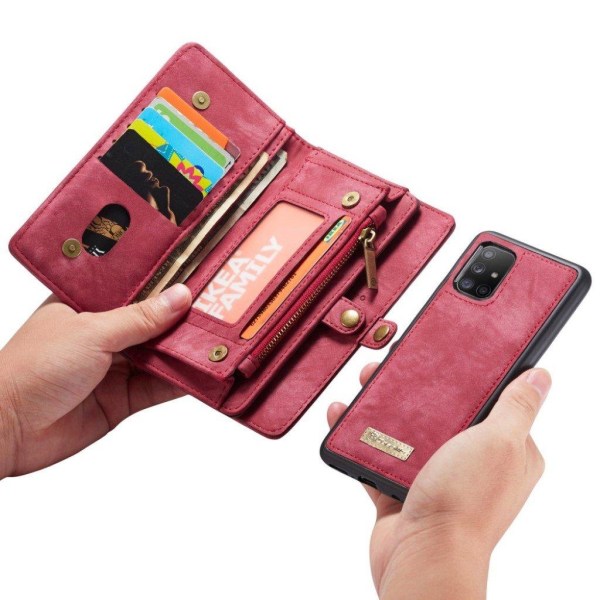 CaseMe Samsung Galaxy A51 Zipper Wallet kotelot - Punainen Red