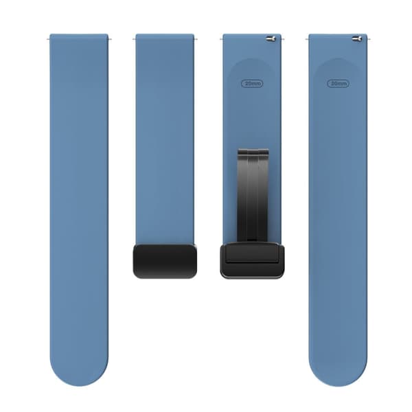 22 mm universal enkel silikonerem med sort spænde - Officiel Blå Blue