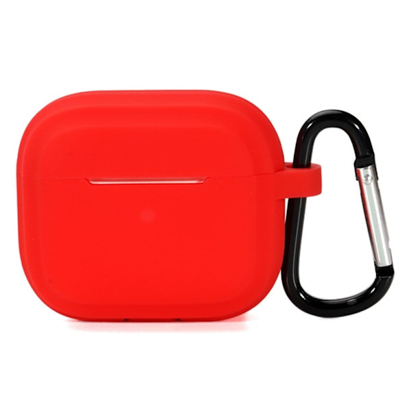 AirPods Pro 2 yksinkertainen silikonikotelo karabiinilla - Punainen Red