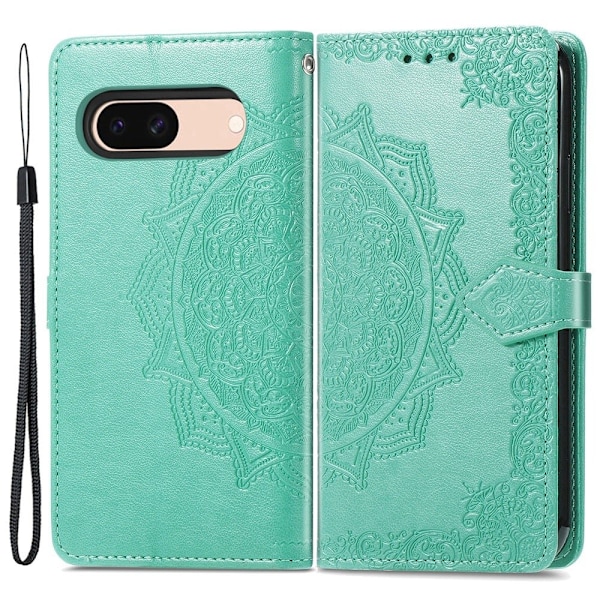 Mandala Google Pixel 8A læderetui - Grøn Green