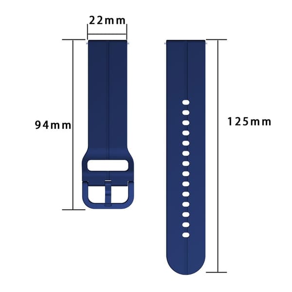 22mm Universal cool silikone rem - Lysegrå Silver grey
