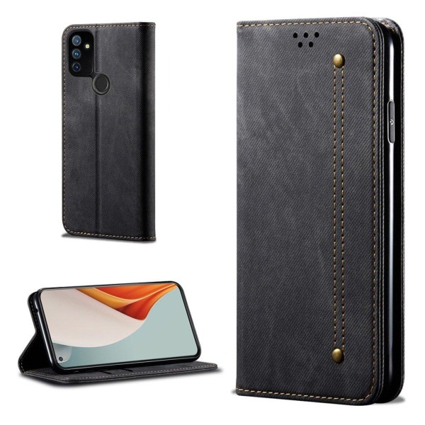 Jeans OnePlus Nord N100 flip etui - sort Black