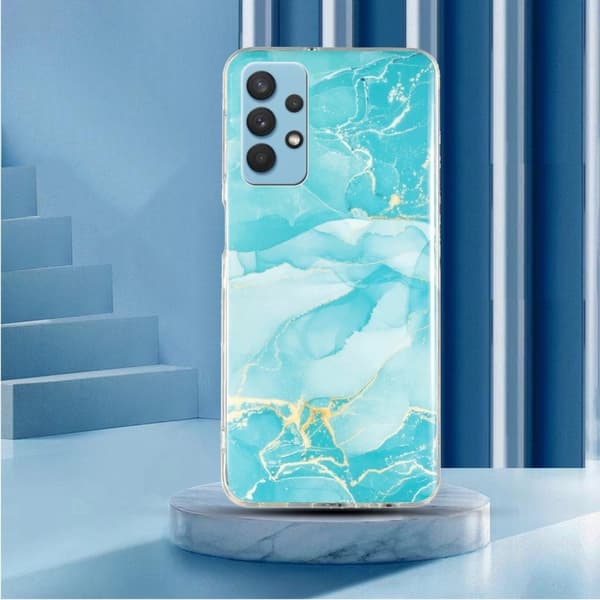 Marmormotiv Samsung Galaxy A32 skal - Grön Grön