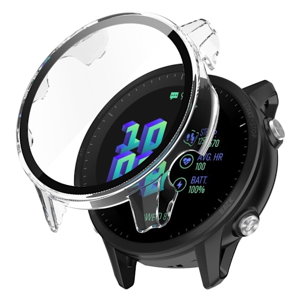 Garmin Forerunner 955 suojakuori karkaistulla lasilla - Läpinäkyvä Transparent