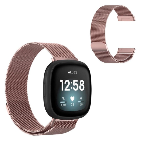 Fitbit Versa 3 rustfrit stål rem - pink / Størrelse: S Pink