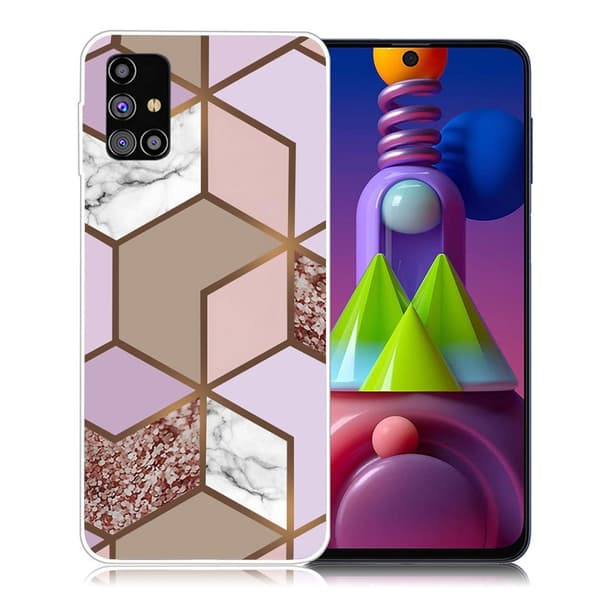 Marble Samsung Galaxy M51 Etui - Golden Lush Tile Multicolor