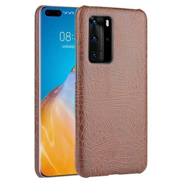 Croco kuoret - Huawei P40 - Ruskea Brown