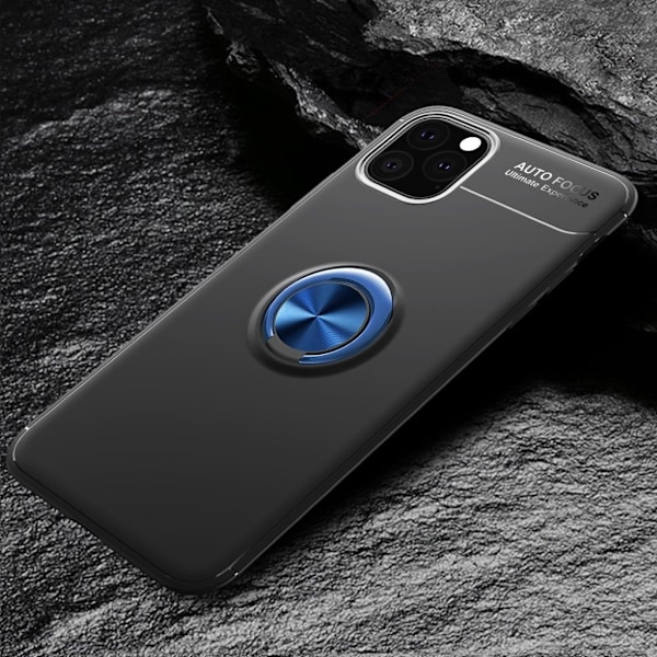 Fingerring Kickstand Fleksibel taske iPhone 11 Pro Max 6,5 tommer (2019) (Indbygget metalplade) - Sort Black