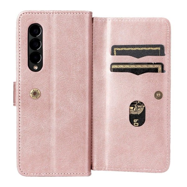 10-slot Pung Etui til Samsung Galaxy Z Fold3 5G - Rødguld Pink