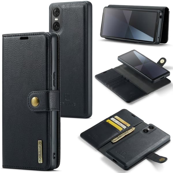 DG.MING Sony Xperia 10 VI 2-i-1 etui med pung - Sort Black