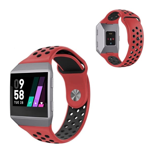 Fitbit Ionic bi-color silicone watch band - Red / Black Röd