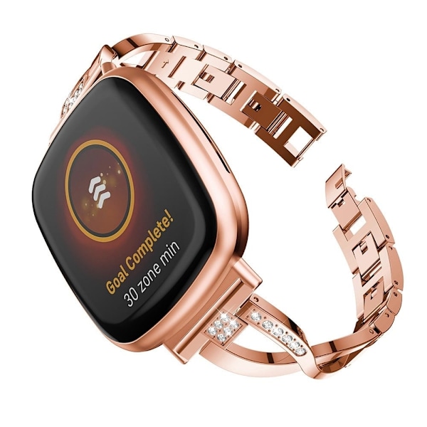 Fitbit Sense 2 / Versa 4 klockarmband med strassdekor - Roséguld Rosa