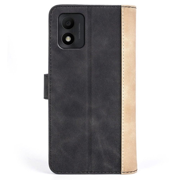 Two-color Leather Läppäkotelo For Alcatel 1b (2022) - Musta Black