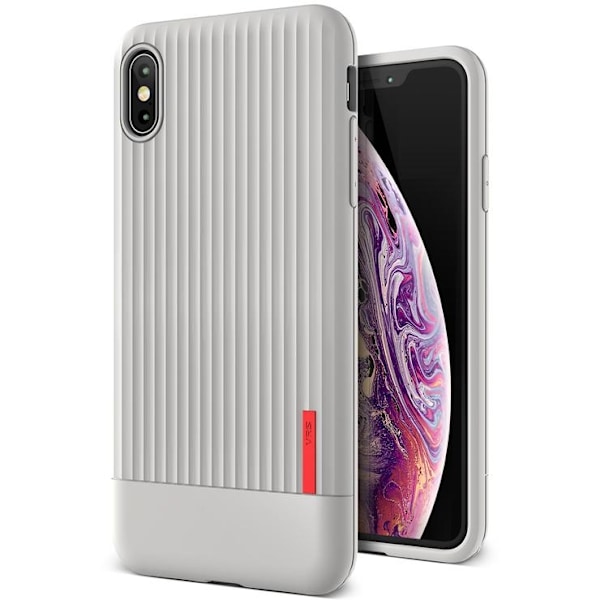 VRS Design iPhone XS Maxin yksittäinen sovitustarra - Harmaa Silver grey