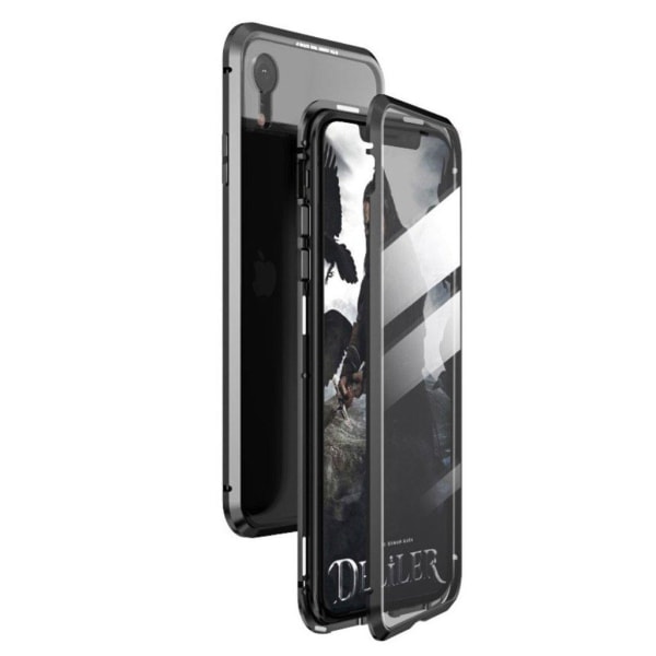 iPhone Xr magnetisk absorberende glasetui - Helt Sort Black