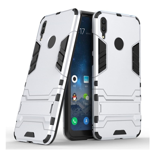 Huawei Y7 2019 hybridfodral - Silver Silvergrå