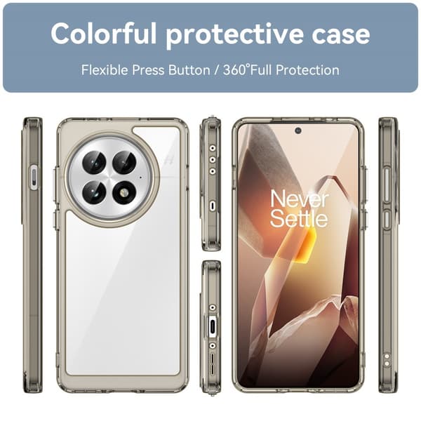 OnePlus 13 älykäs akryylikansi - Läpinäkyvä Harmaa Silver grey