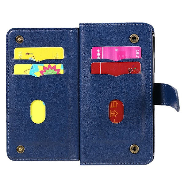 iPhone Xr etui med pung & 10 kortpladser – Blå Blue