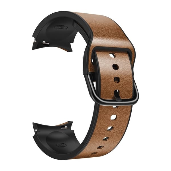 Samsung Galaxy Watch 5 / 4 silikoni ja nahkapäällysteinen ranneke - Ruskea Brown