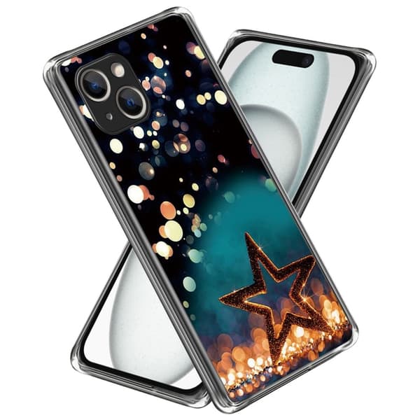 Deco iPhone 15 Plus deksel - Femtakket Stjerne Gold
