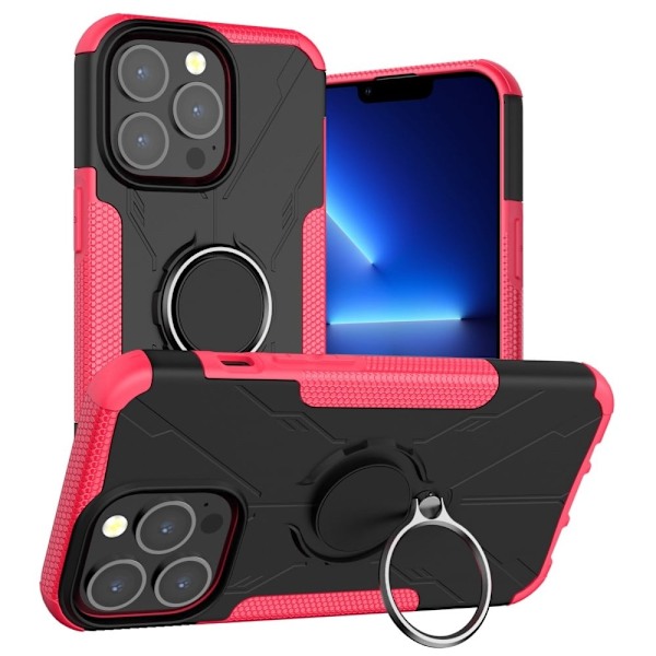 Kickstand-skydd med magnetisk platta för iPhone 13 Pro - Ros Rosa