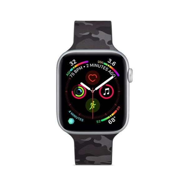 Apple Watch Series 5 40mm Mønster silikone urrem - Sort Camouflage Black