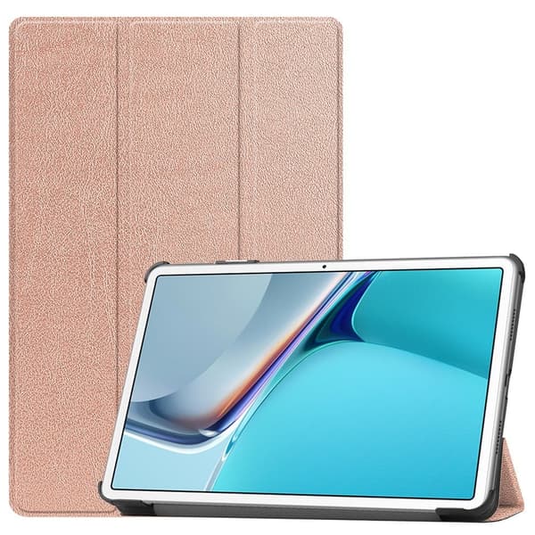 Huawei MatePad 11 (2021) trefoldig flip-etui i PU-lær - Rose Gull Pink