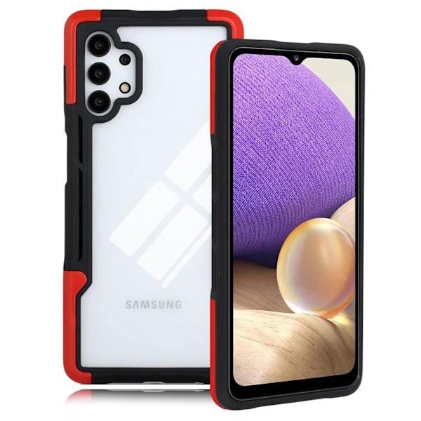 Shockproof Protection Suojakuori For Samsung Galaxy A32 5G - Musta / Punainen Red