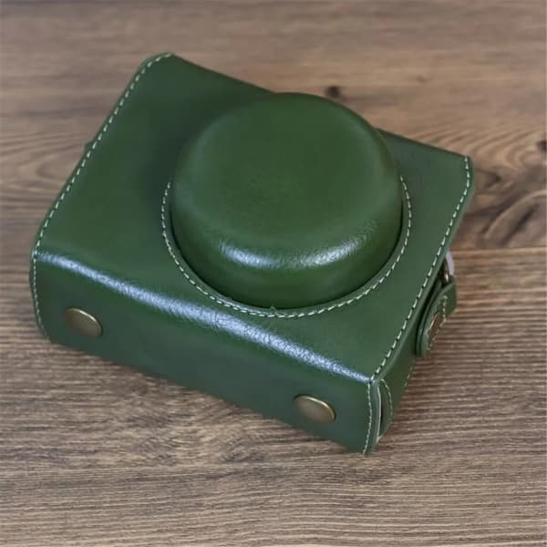 Sony ZV-1 vintage lædercover med rem - Grøn Green